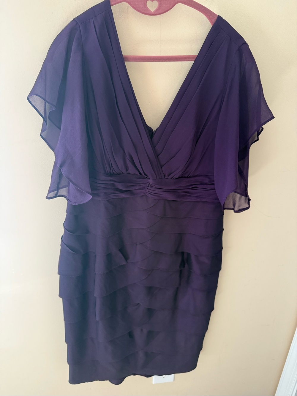 Adrianna Papell Silk Cocktail Purple Dress Size 12